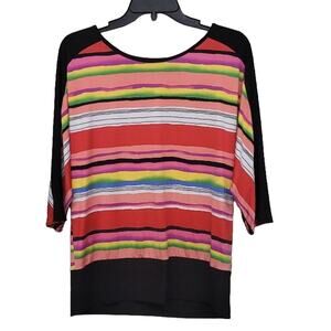 Multi Color Stripe Blouse - Size Medium